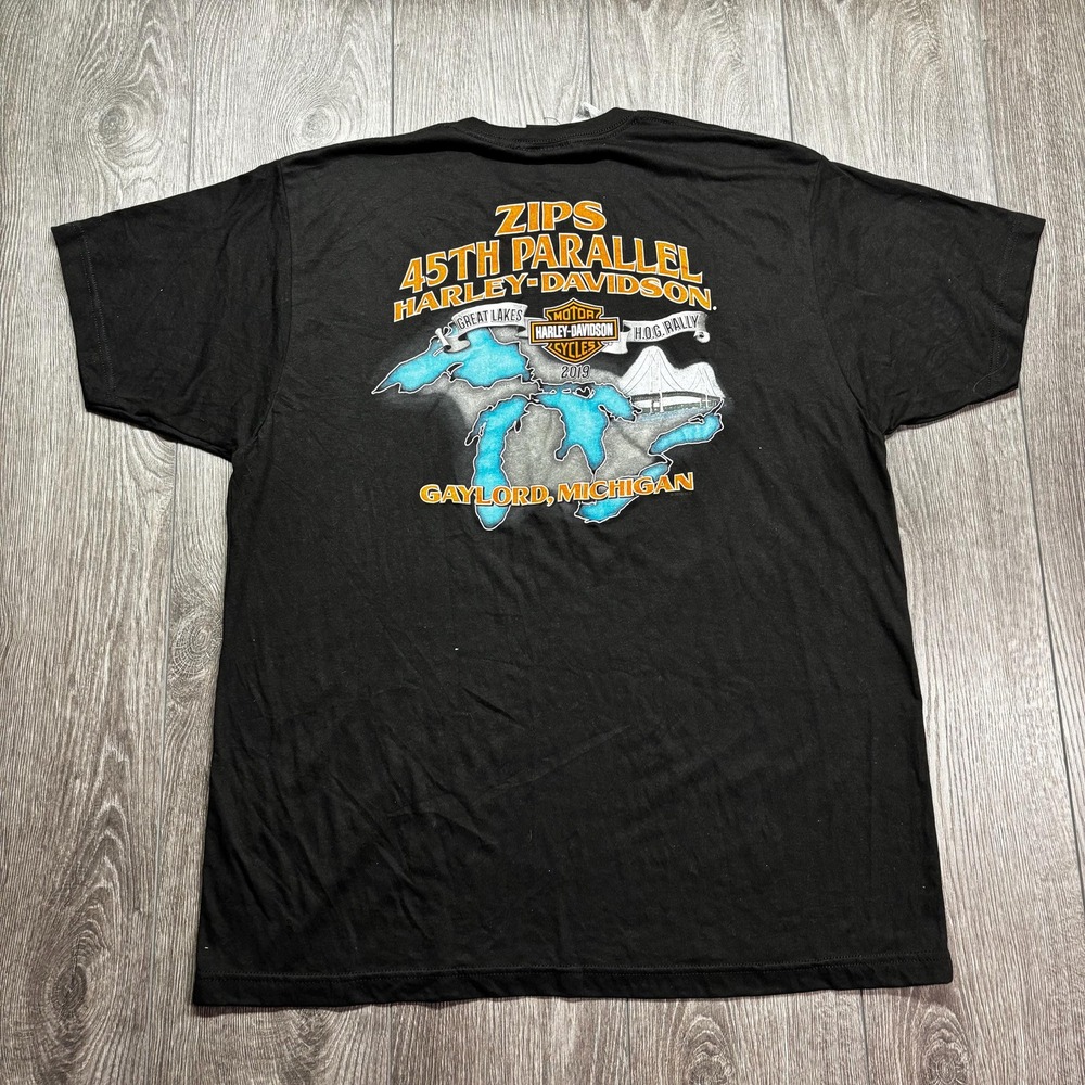 Vintage Harley Davidson Gaylord Michigan T Shirt XL Black New NWT Deadstock